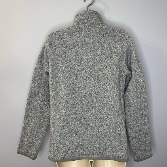 Patagonia Women's Better Sweater 1/4-Zip Fleece Sweatshirt Birch White Grey M - Picture 9 of 11